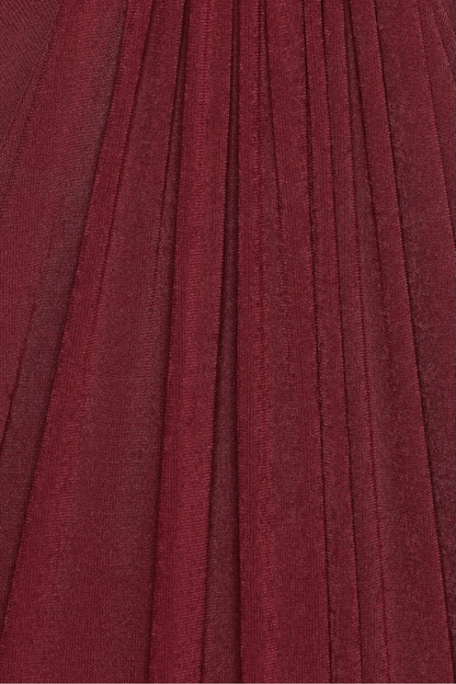 Aamua Sleeveless Ruched Metal Maxi Dress - Wine