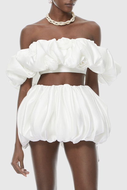 Aanya Off Shoulder Floral Top & Mini Skirt Set