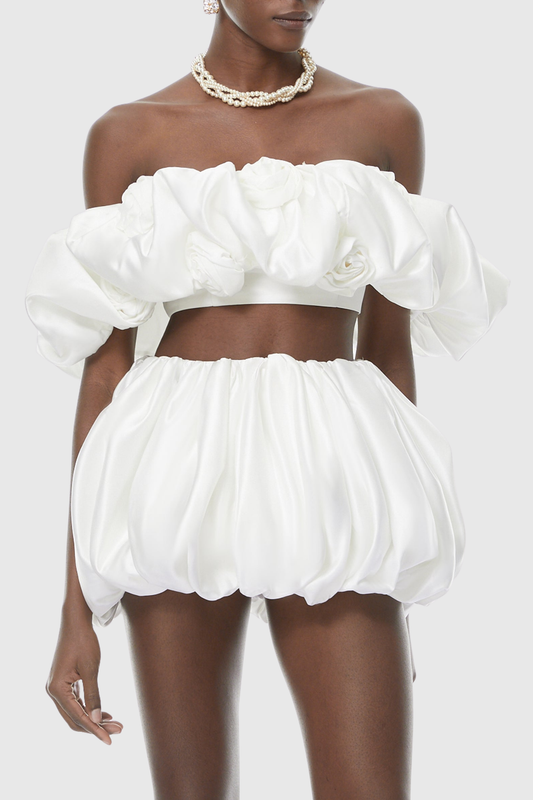 Aanya Off Shoulder Floral Top & Mini Skirt Set