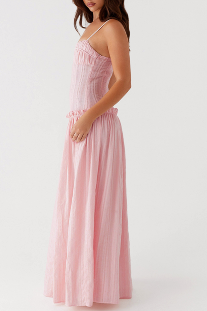 Aaralyn Striped Ruched Maxi Dress - Pink
