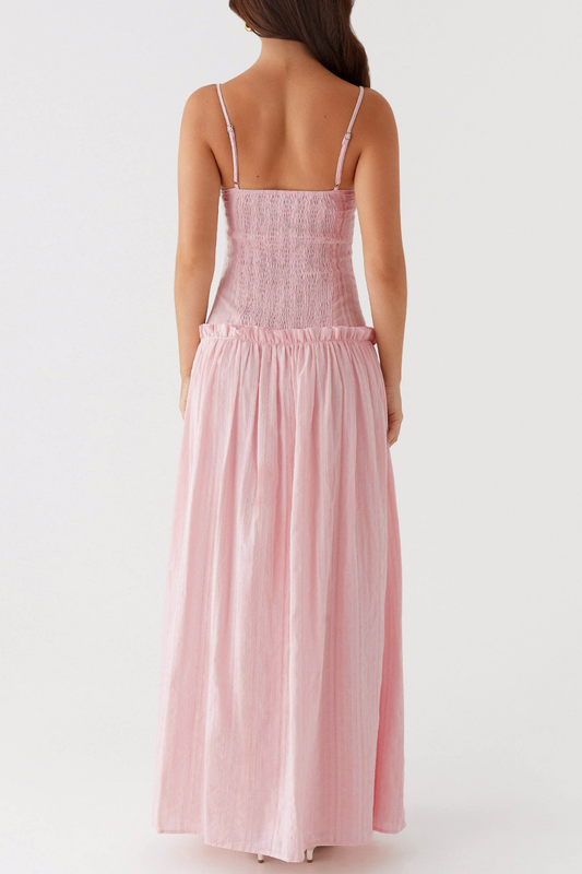 Aaralyn Striped Ruched Maxi Dress - Pink
