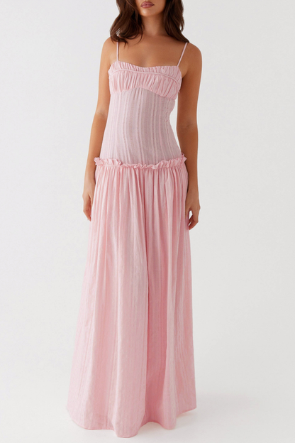 Aaralyn Striped Ruched Maxi Dress - Pink