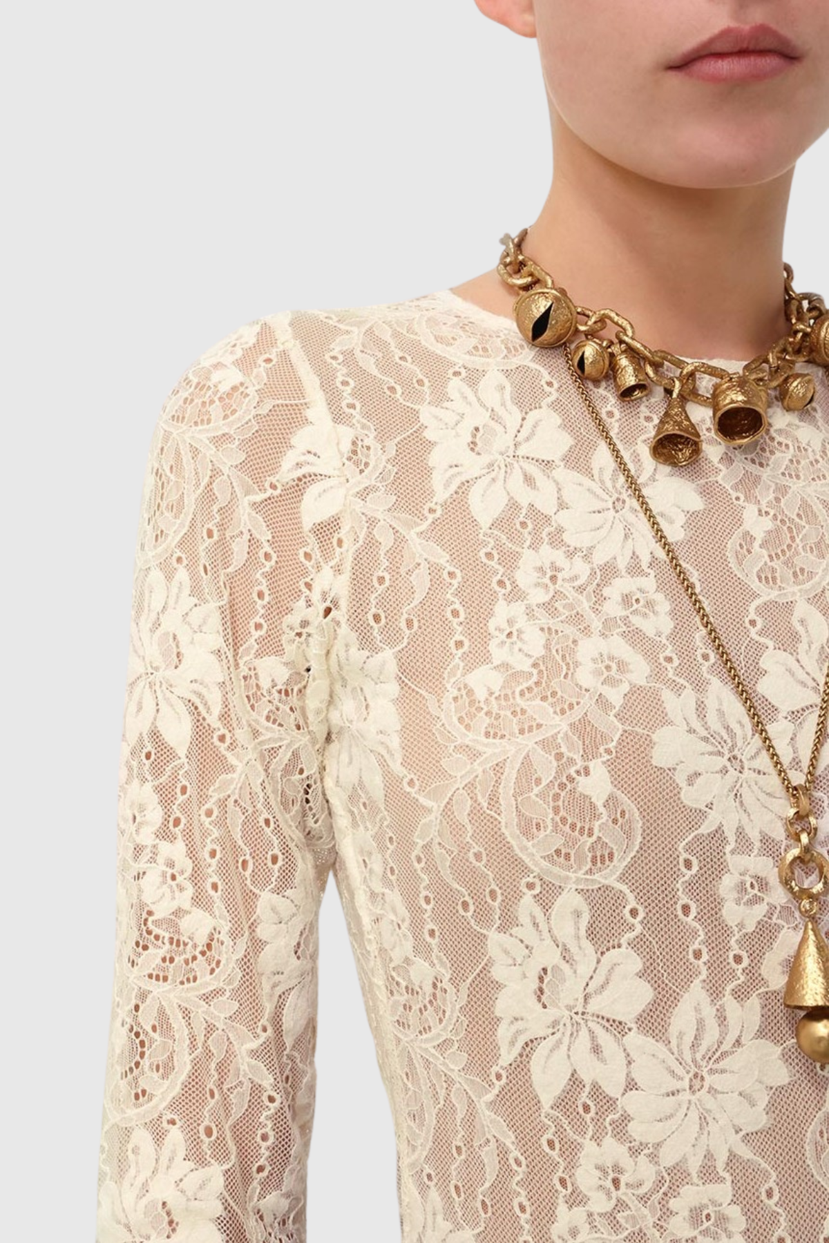 Abdala Lace Bodysuit - Beige