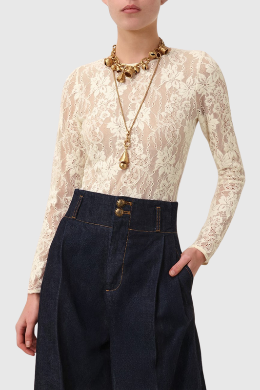 Abdala Lace Bodysuit - Beige