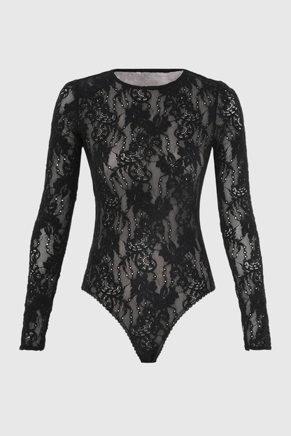 Abdala Lace Bodysuit - Black