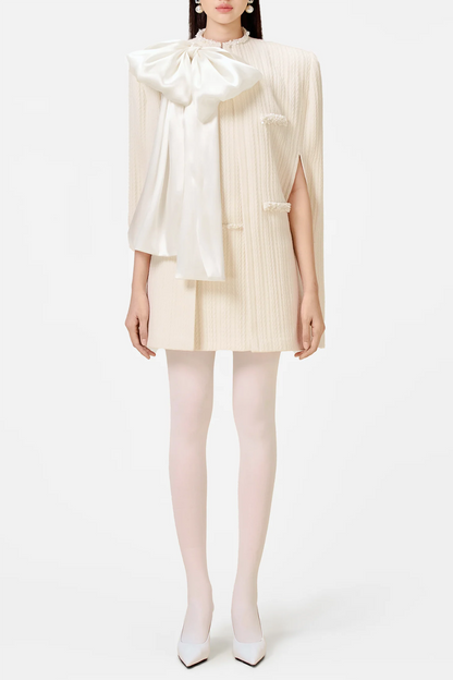 Abene Sleeveless Beaded Embellished  Knit Mini Dress