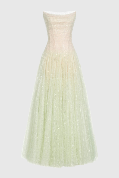 Acer Strapless Lace Corset Midi Dress - Mint