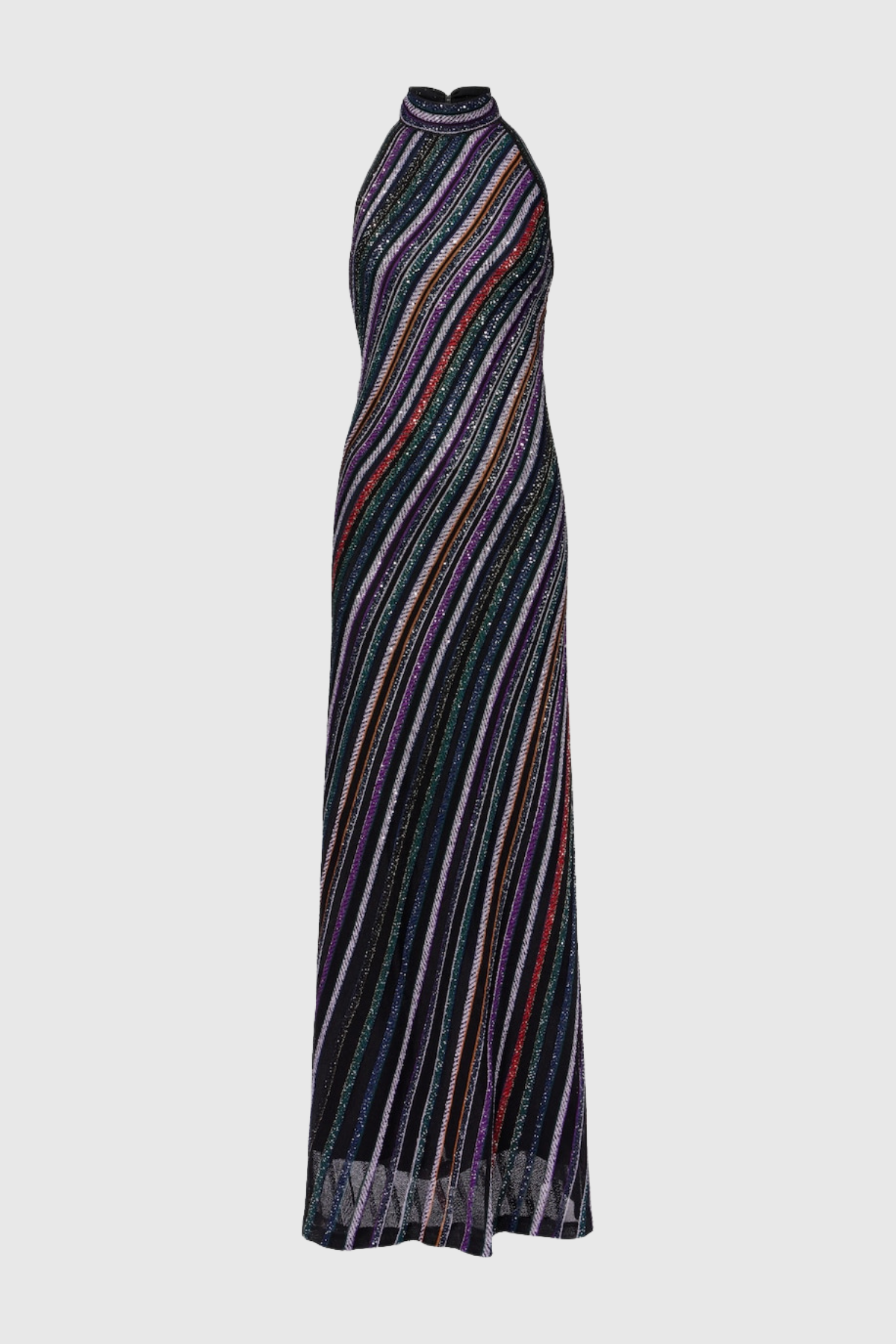 Adaha Halter Sequin Knit Maxi Dress - Blue
