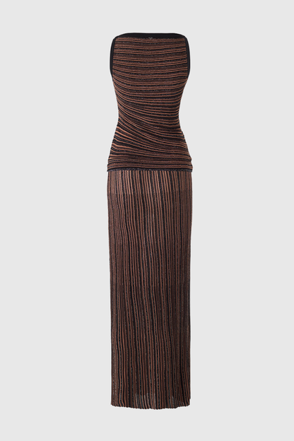Adaha Sequin Knit Sleeveless Top & Maxi Skirt Set