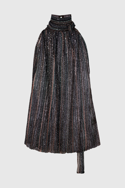 Adaha Sequin Knit Top & Maxi Skirt Set - Black