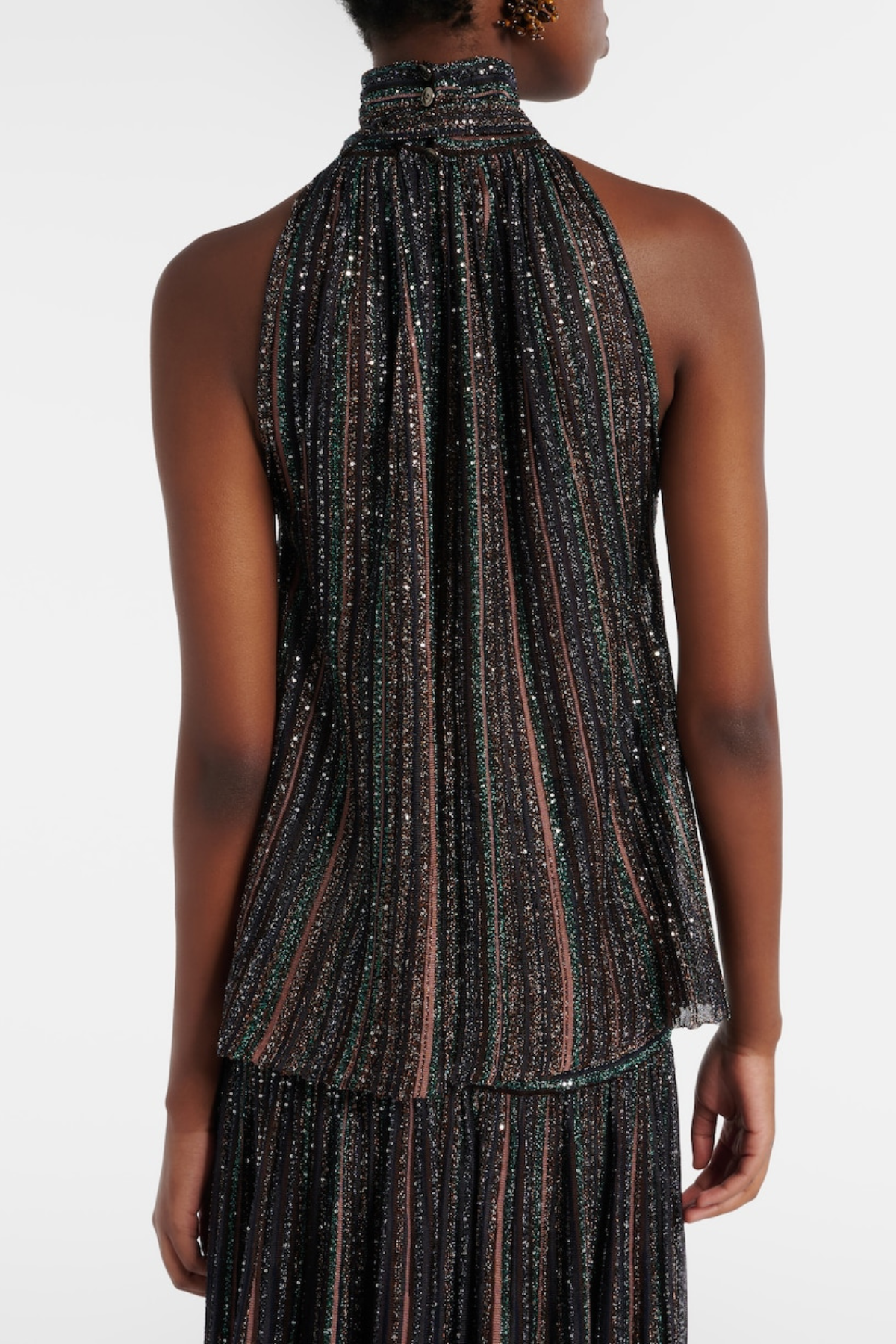 Adaha Sequin Knit Top & Maxi Skirt Set - Black