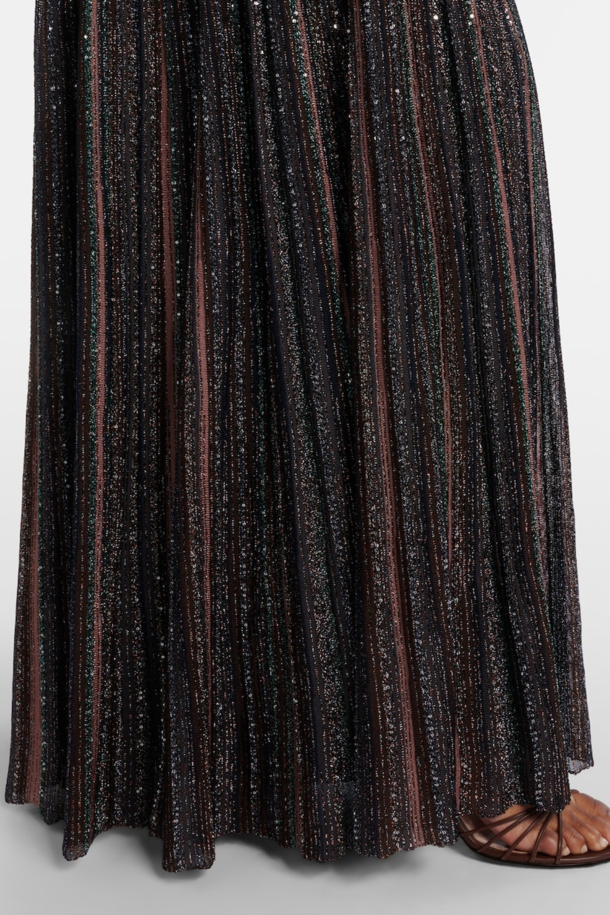 Adaha Sequin Knit Top & Maxi Skirt Set - Black