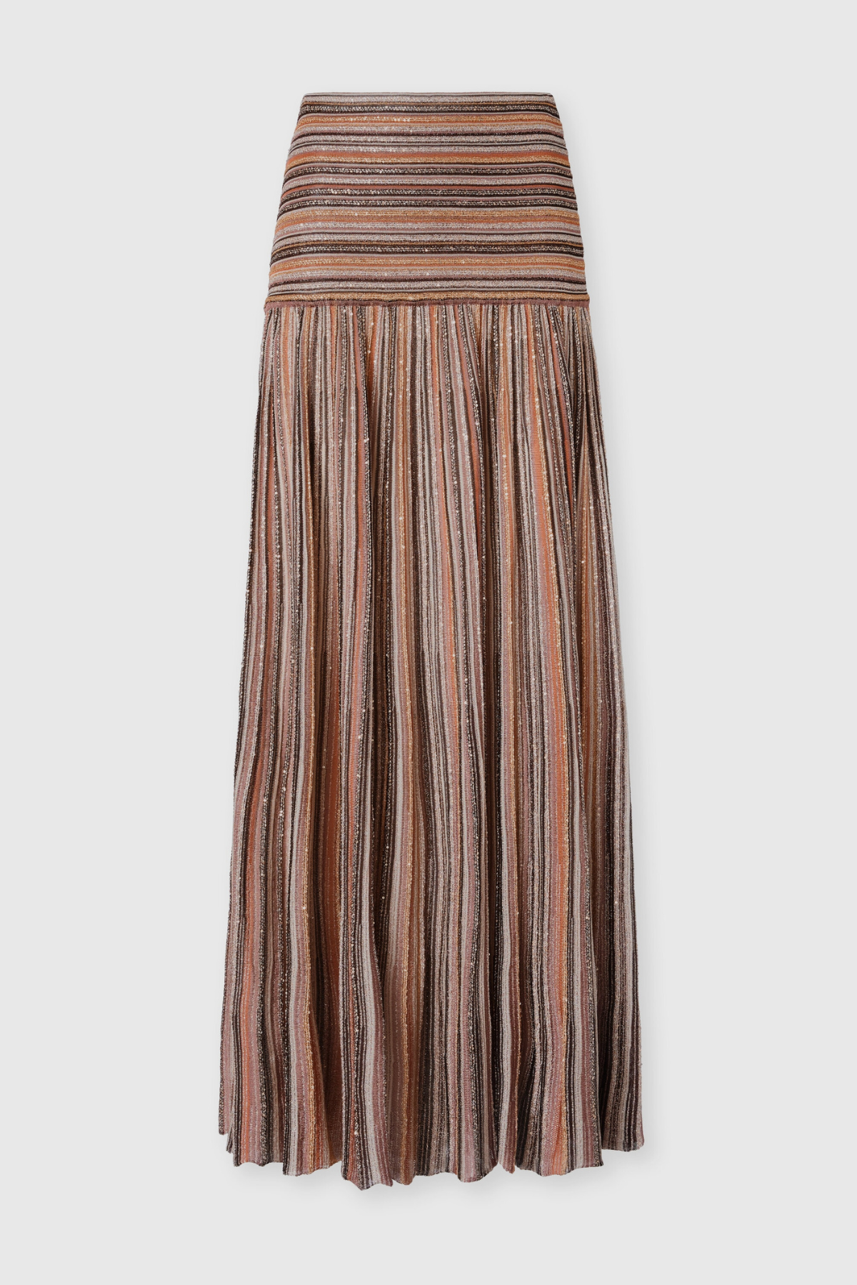 Adaha Sequin Knit Top & Maxi Skirt Set - Camel