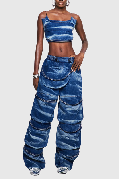 Adina Tie Dye Denim Top