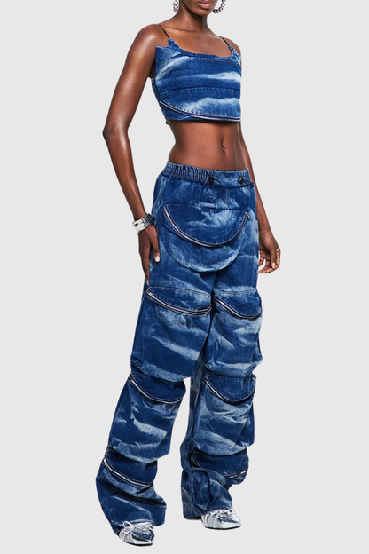 Adina Tie Dye Denim Top