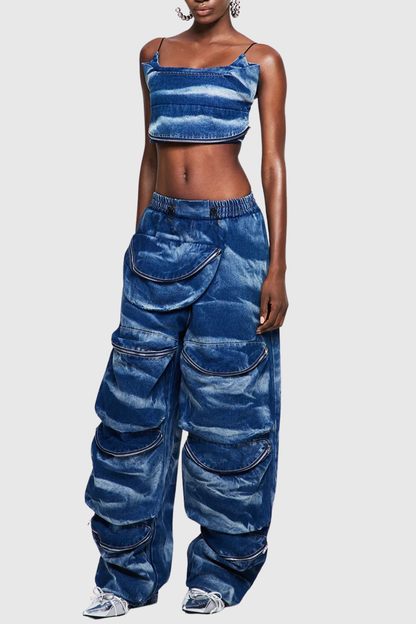 Adina Tie Dye Denim Top