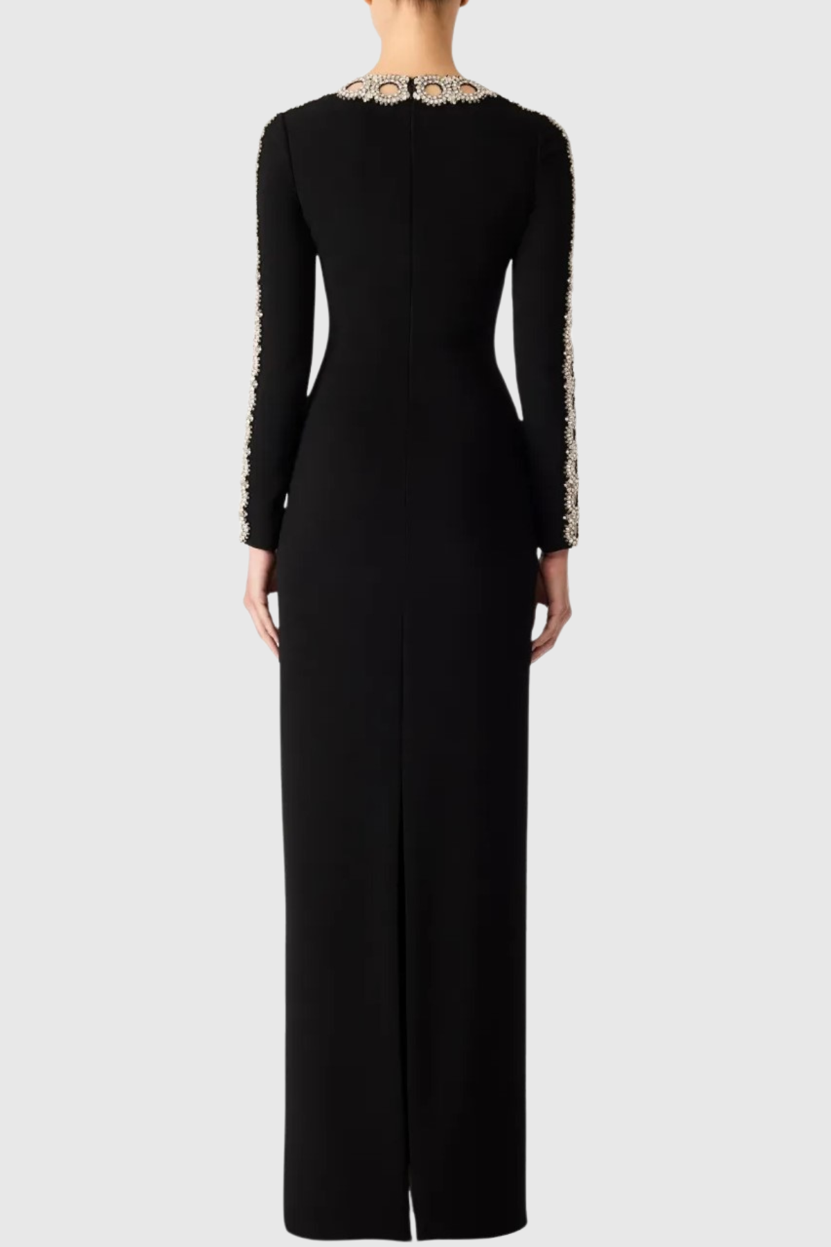 Adonis Crystal Embellished Maxi Dress - Black