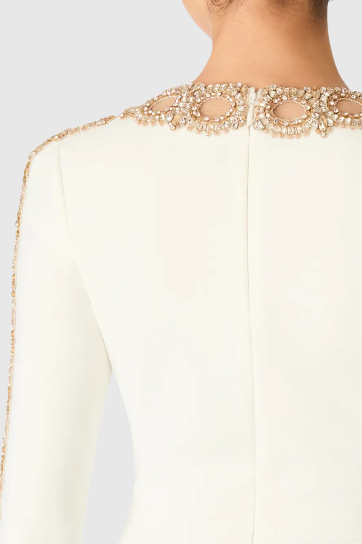 Adonis Crystal Embellished Maxi Dress - White