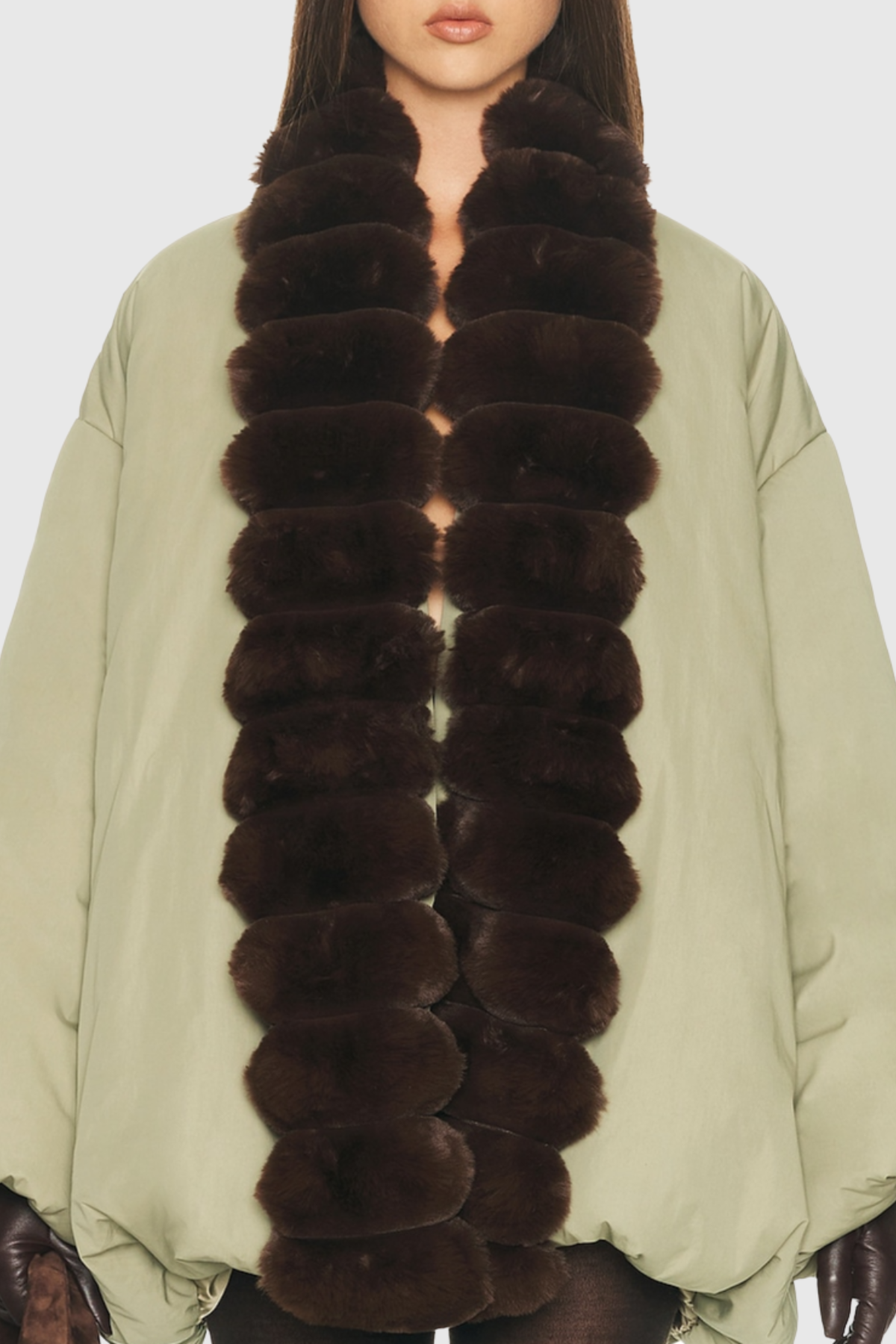 Aelano Faux Fur Collar Coat