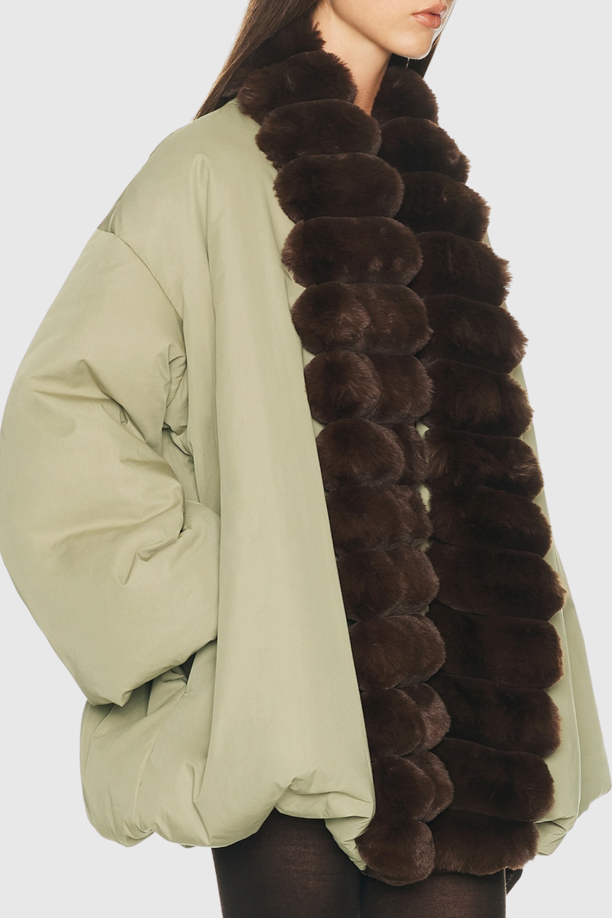 Aelano Faux Fur Collar Coat