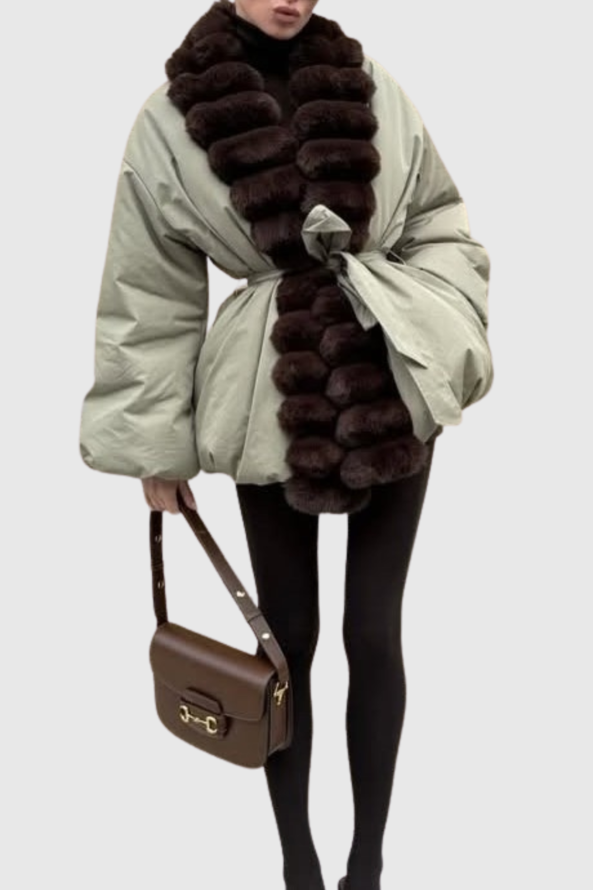 Aelano Faux Fur Collar Coat