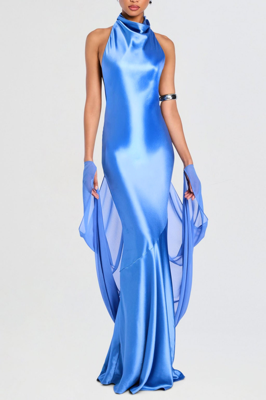 Aeliana Sleeveless Satin Maxi Dress