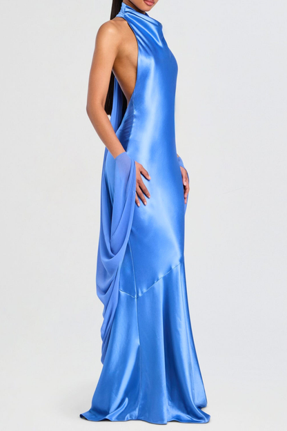 Aeliana Sleeveless Satin Maxi Dress