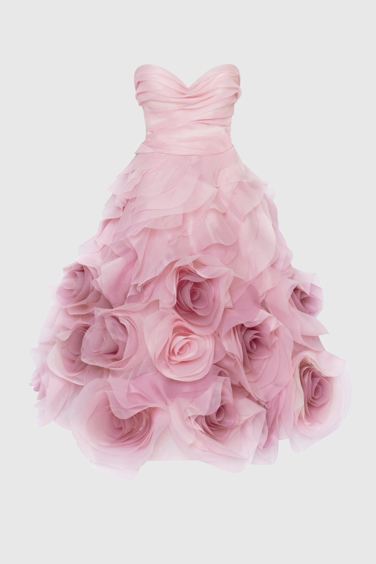 Aella Strapless Floral Layer Midi Dress
