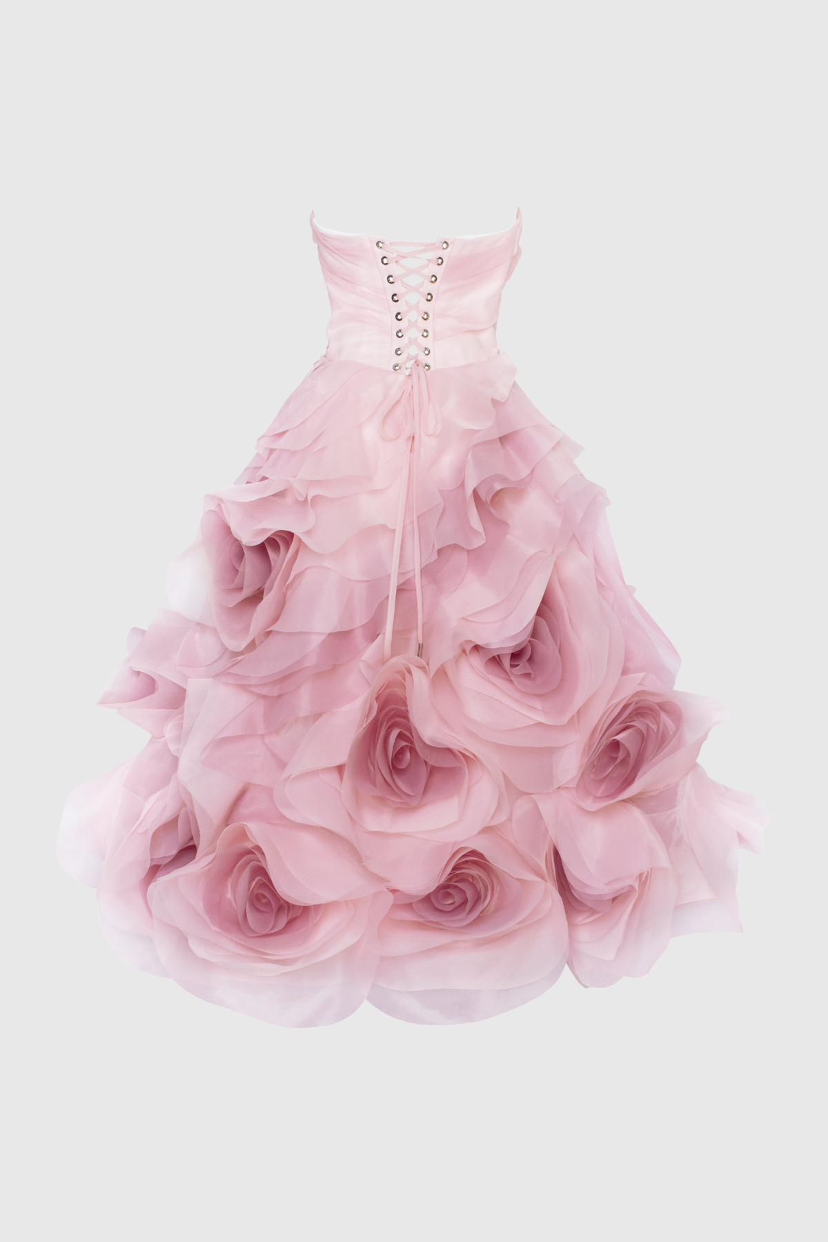 Aella Strapless Floral Layer Midi Dress