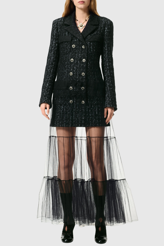 Aerdita Tweed Blazer & Tulle Maxi Dress Set