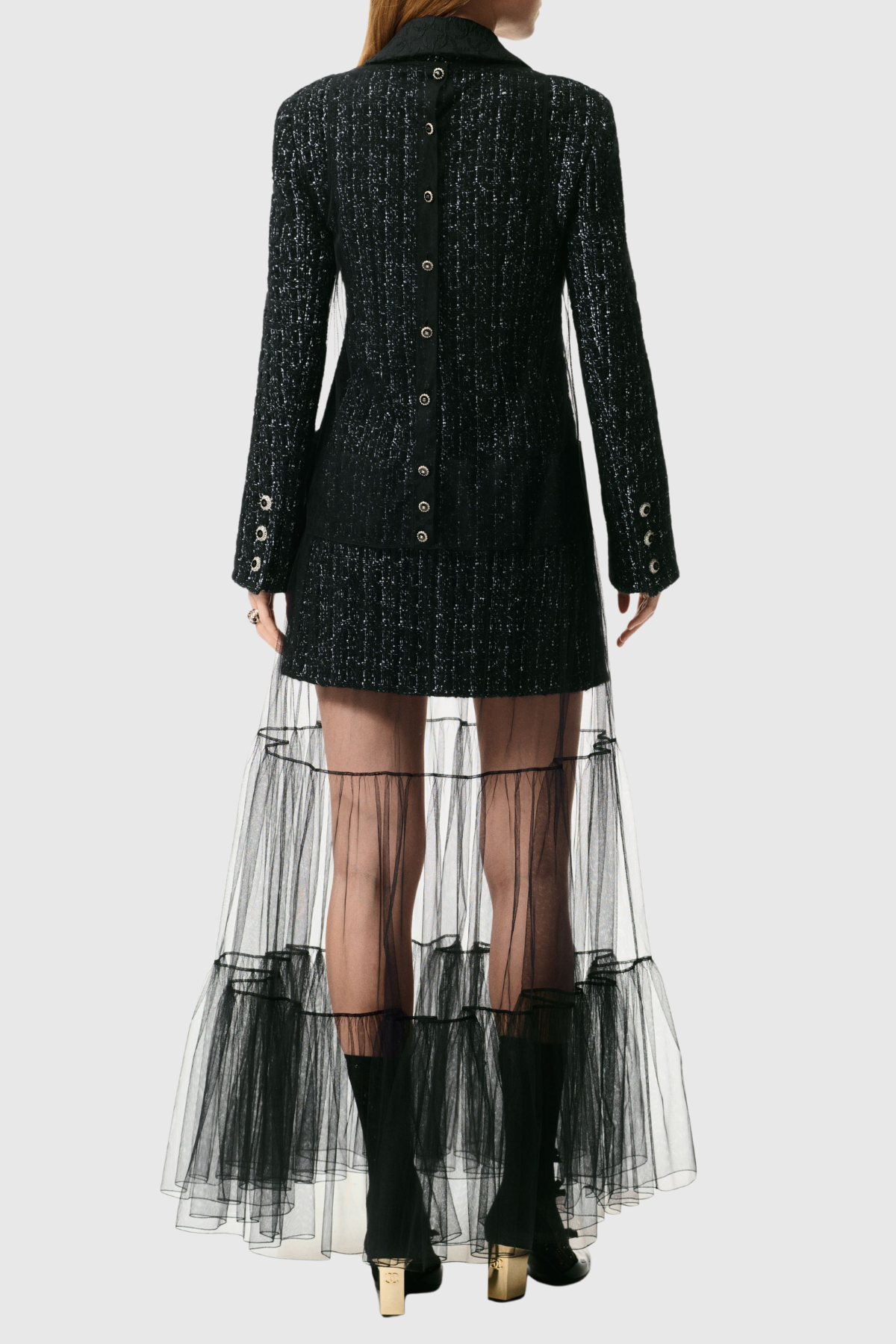 Aerdita Tweed Blazer & Tulle Maxi Dress Set