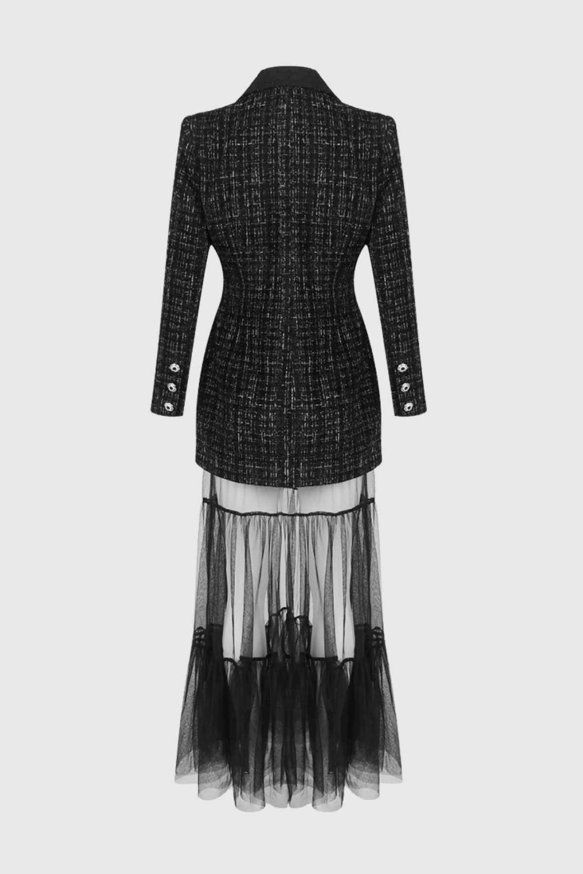 Aerdita Tweed Blazer & Tulle Maxi Dress Set
