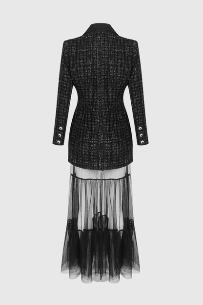 Aerdita Tweed Blazer & Tulle Maxi Dress Set