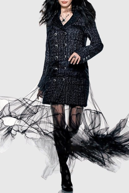 Aerdita Tweed Blazer & Tulle Maxi Dress Set