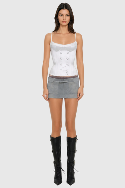 Aggiea Satin Buttoned Corset