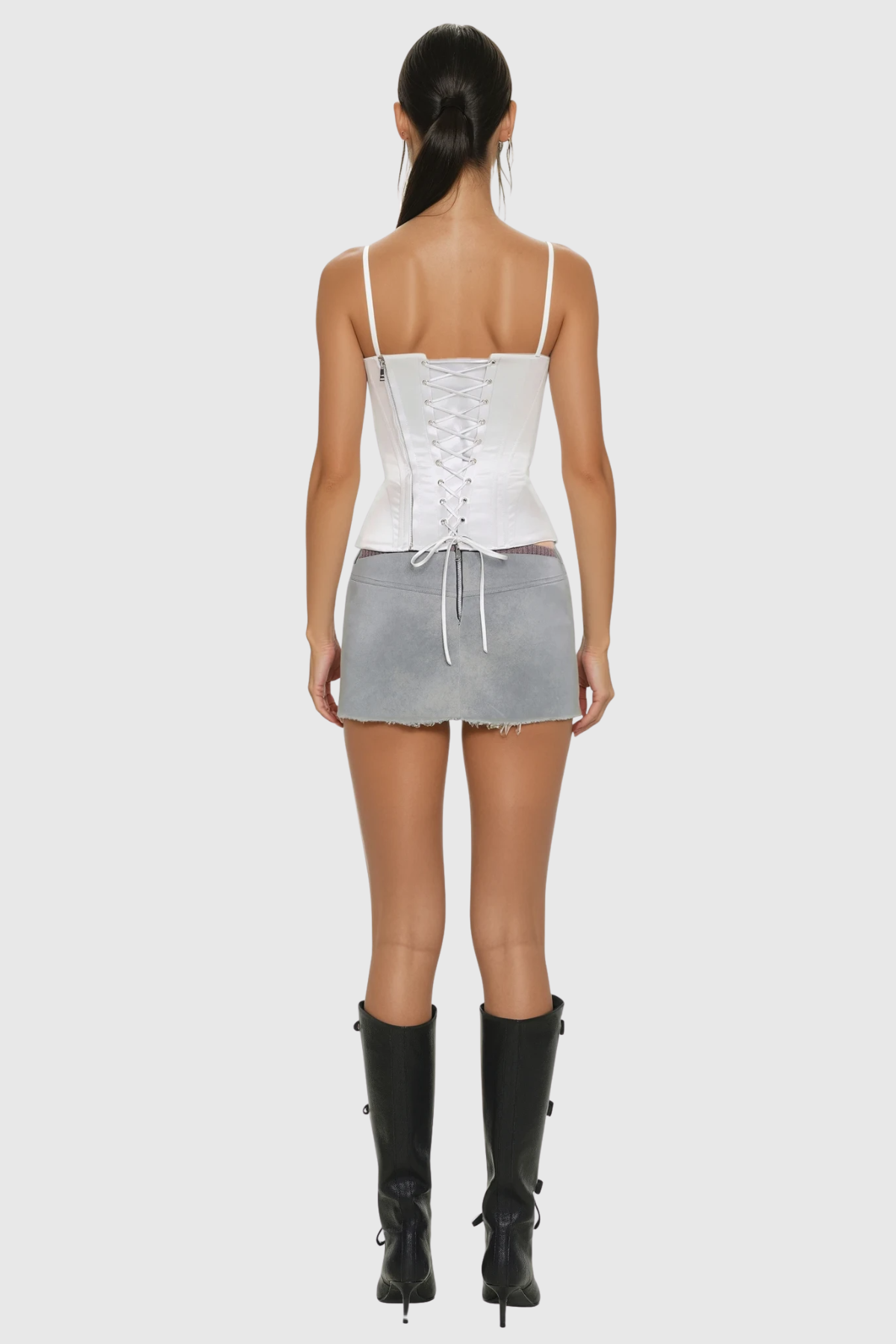 Aggiea Satin Buttoned Corset