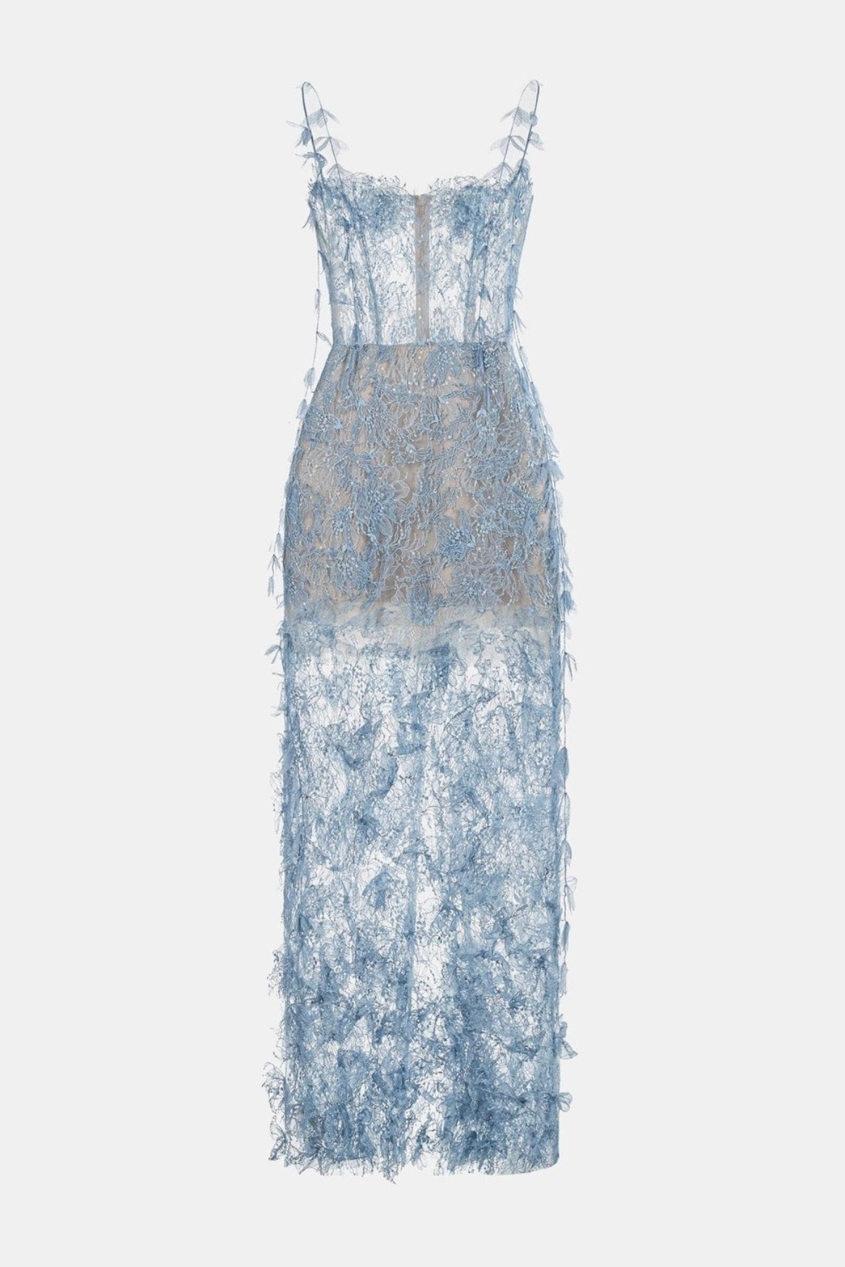 Ahava Floral Lace Midi Dress - Blue