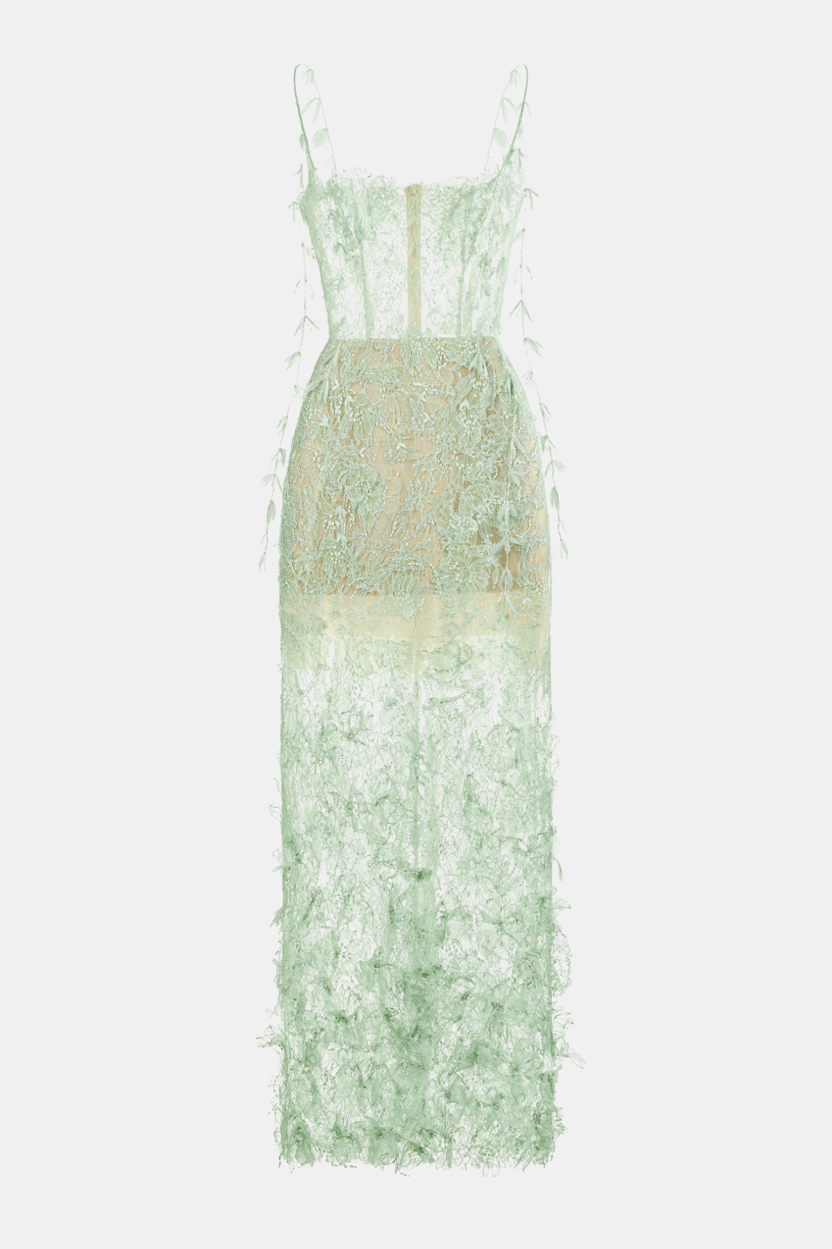 Ahava Floral Lace Midi Dress - Green