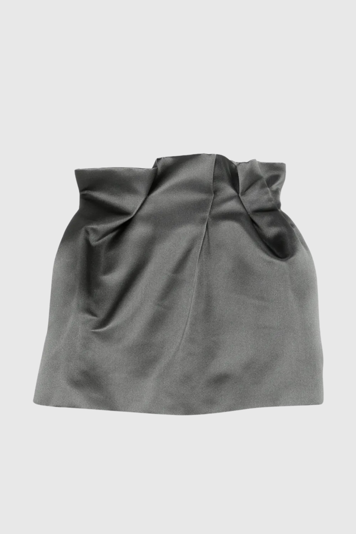 Ahinoa Gather Satin Mini Skirt - Grey