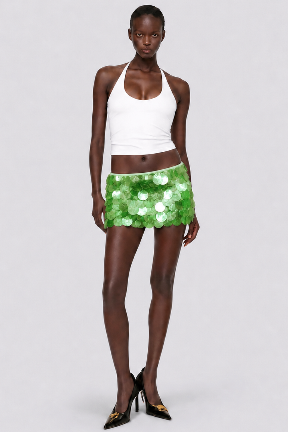 Ailish Shell Mini Skirt - Green