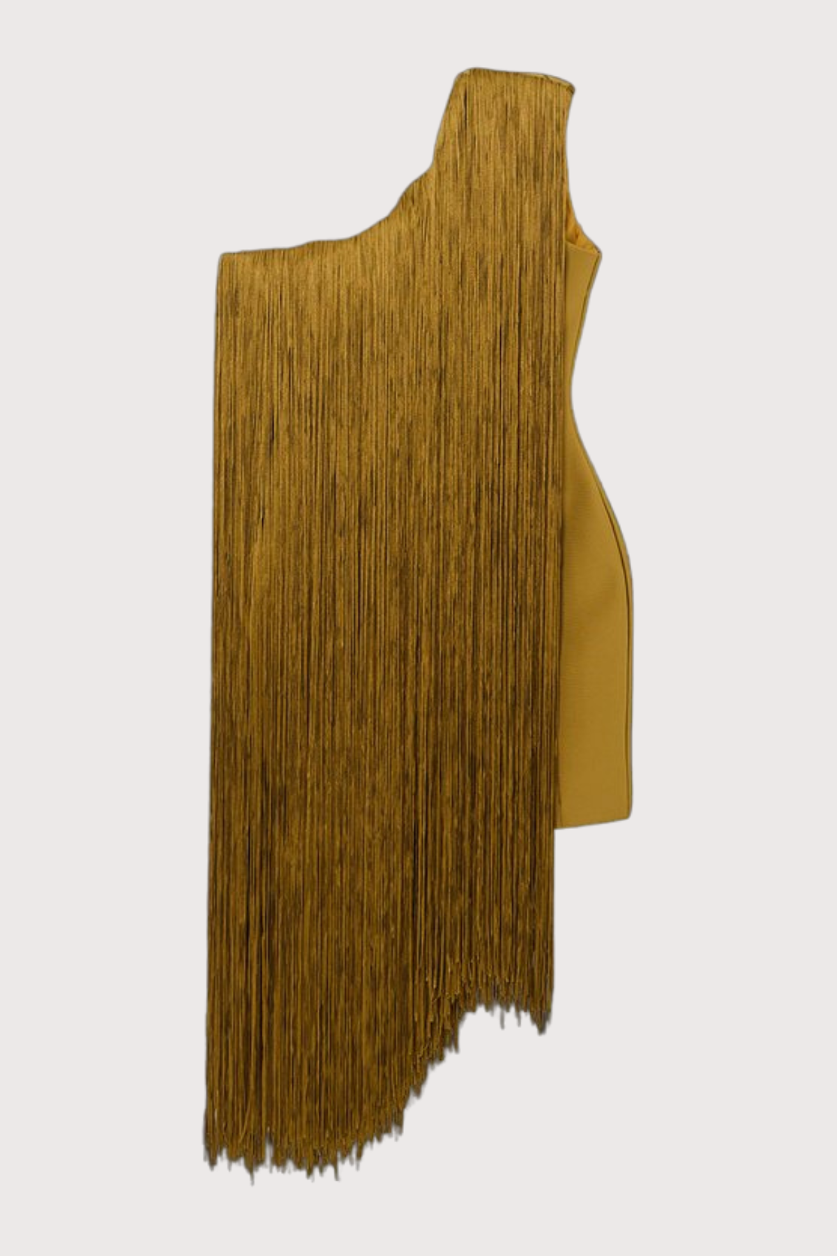 Aimee One Shoulder Fringe Mini Dress - Gold