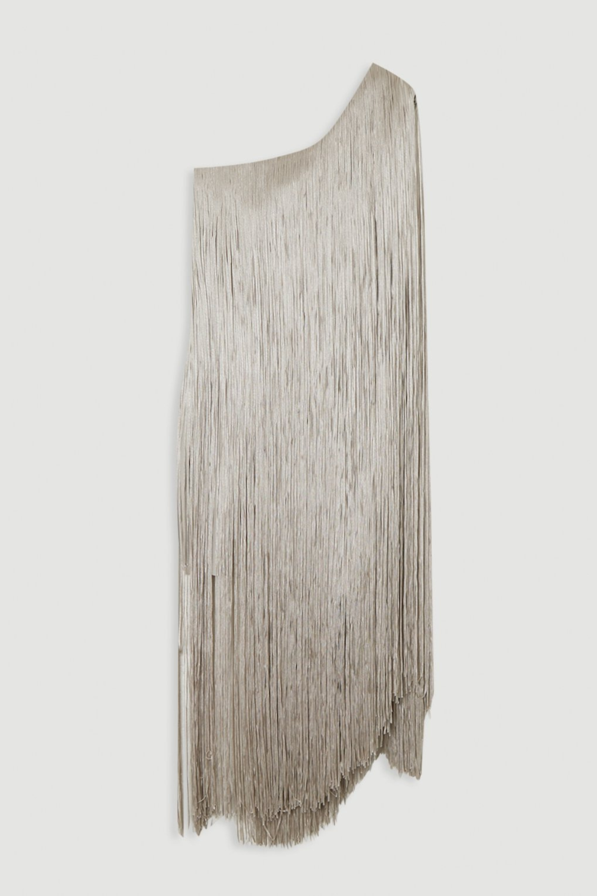 Aimee One Shoulder Fringe Mini Dress - Silver