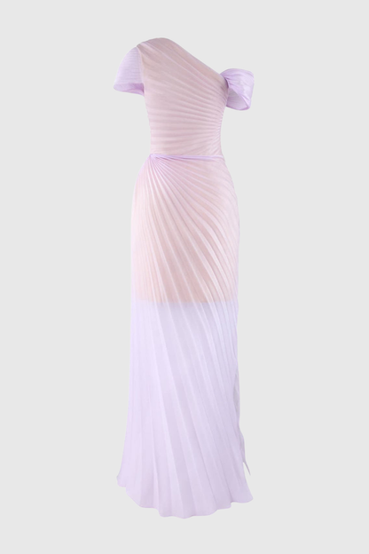 Airate Asymmetric Pleated Maxi Dress