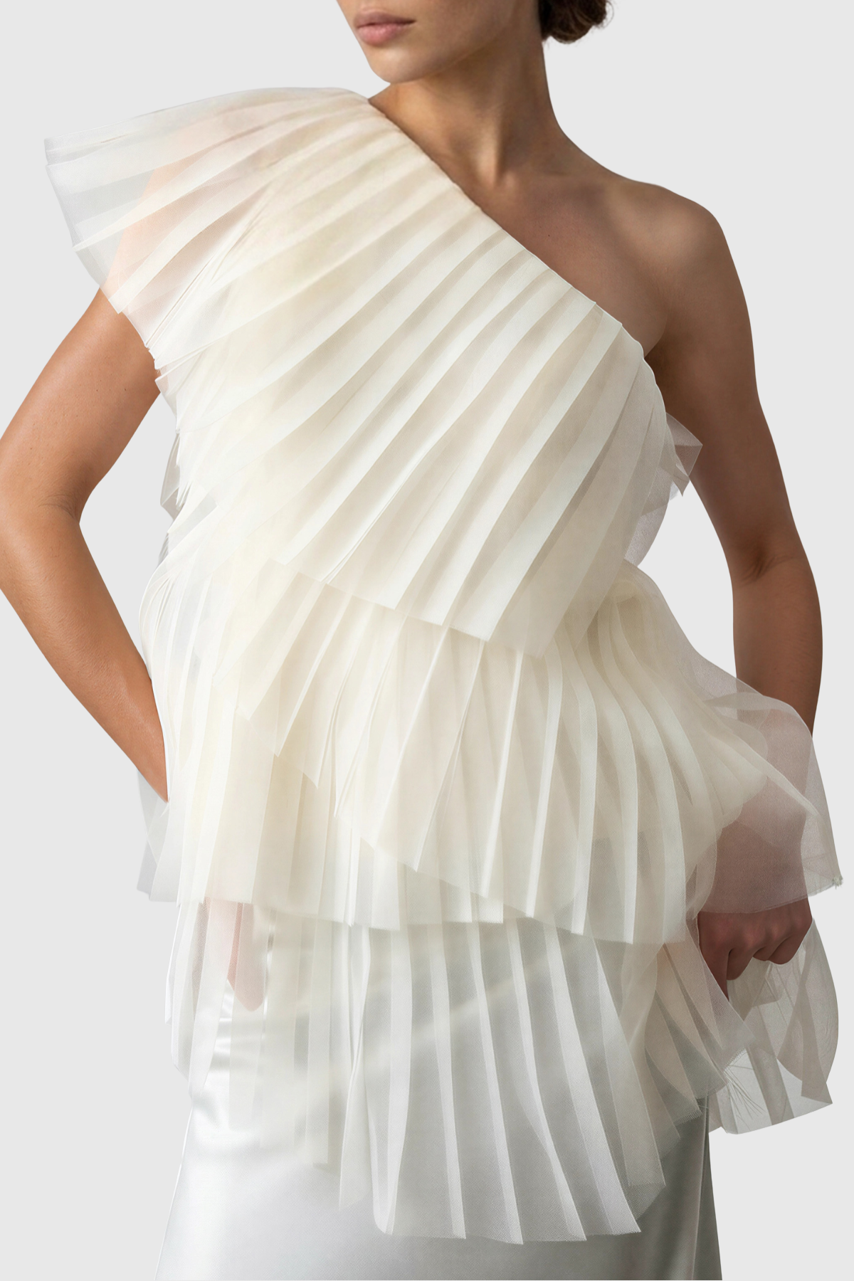 Aithne One Shoulder Pleated Top