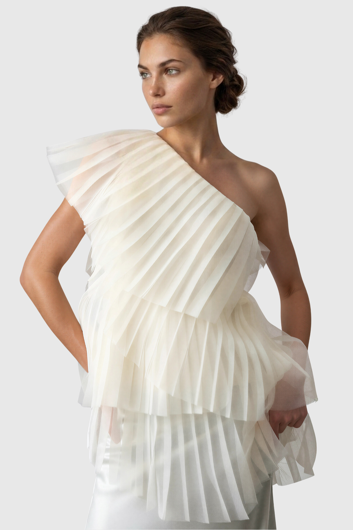 Aithne One Shoulder Pleated Top