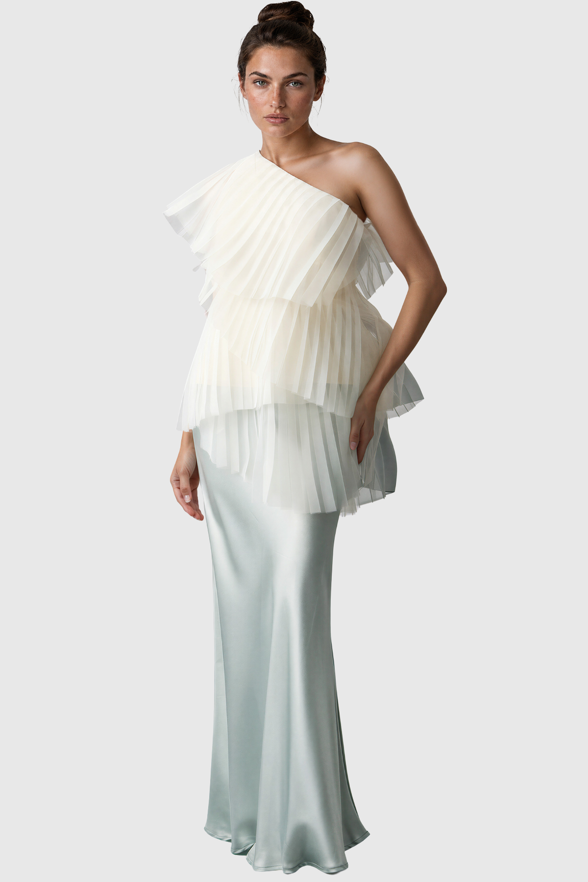 Aithne One Shoulder Pleated Top