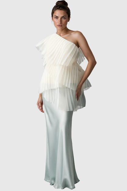 Aithne One Shoulder Pleated Top