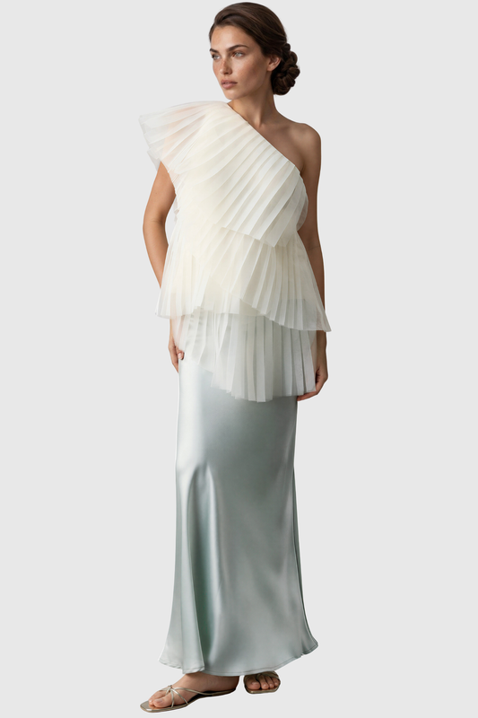 Aithne One Shoulder Pleated Top