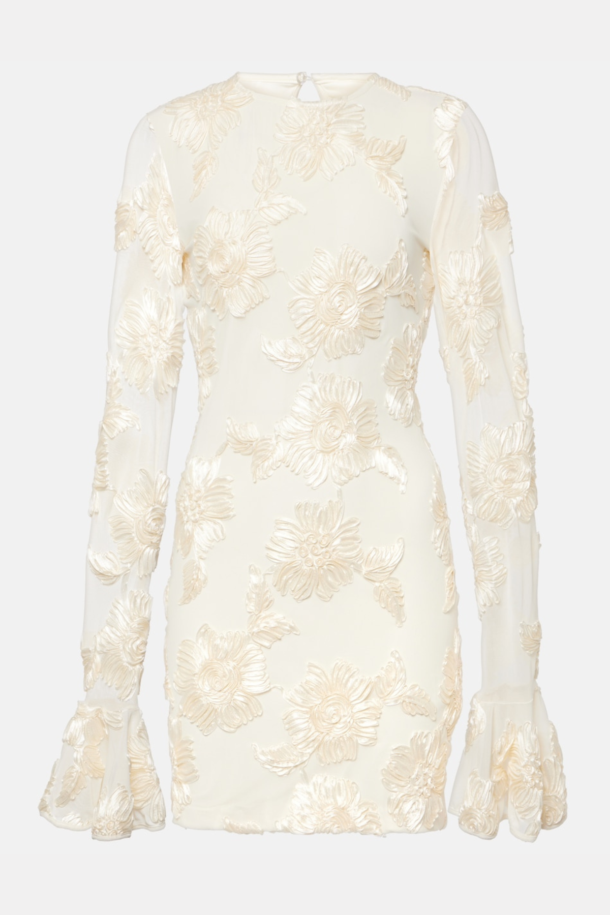 Ajaxm Floral Appliqué Backless Mini Dress