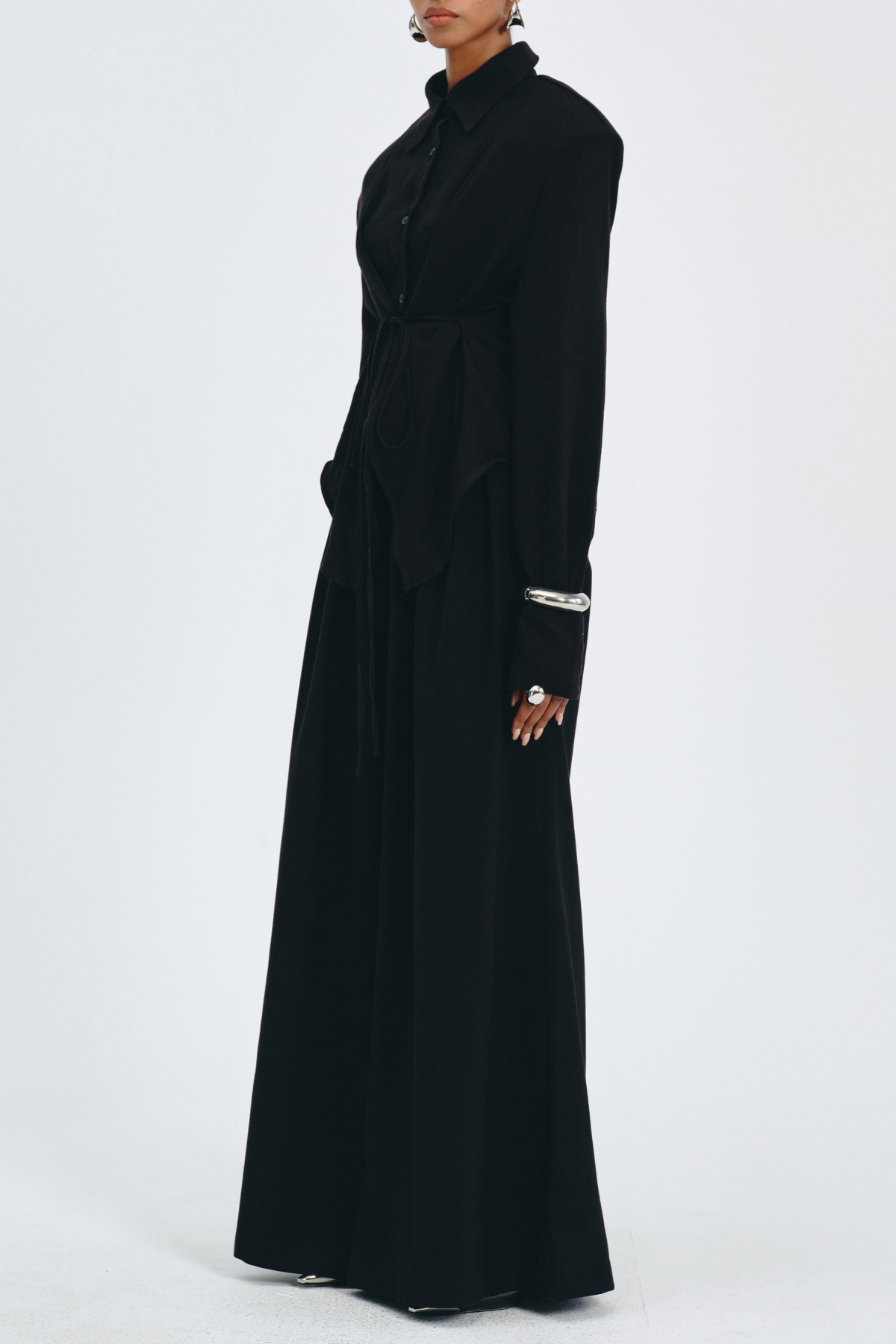 Akiko Cinched Waist Blouse - Black